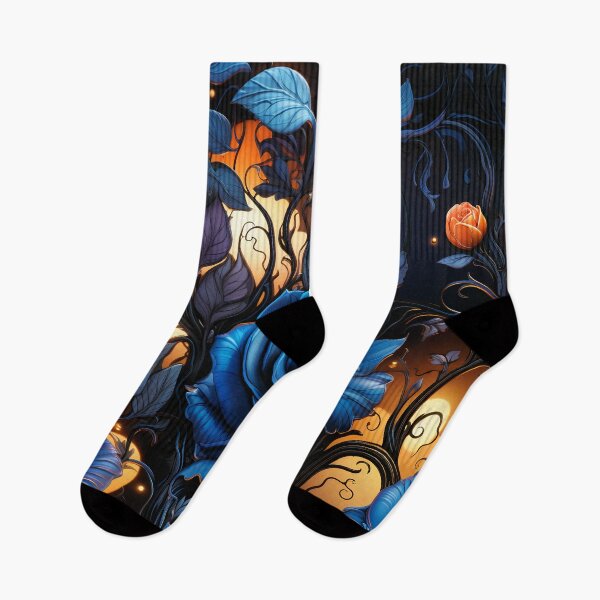 Item preview, Midnight Enchantment: Luminous Blue Roses in a Golden Twilight Garden designed and sold by CharlieDesings.