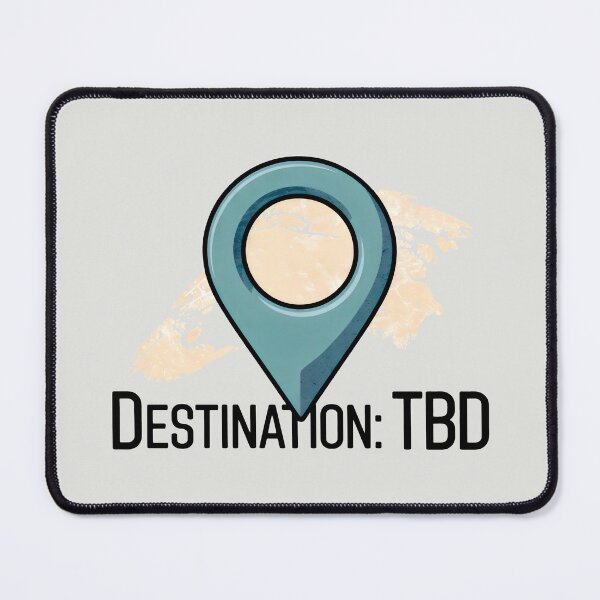 Item preview, Destination: TBD – Teal Location Pin with World Map Background designed and sold by SplashTastic.