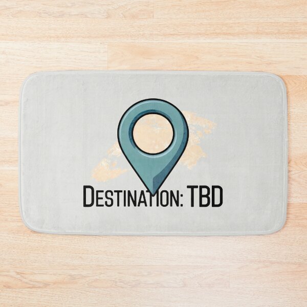 Item preview, Destination: TBD – Teal Location Pin with World Map Background designed and sold by SplashTastic.