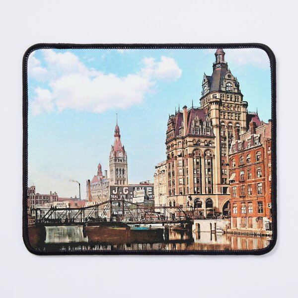 Item preview, The River from Sycamore St, Milwaukee c1901 designed and sold by Susan Savad.