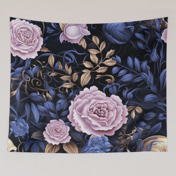 Item preview, Golden Twilight Garden: Luminous Blue Roses and Enchanted Vines designed and sold by CharlieDesings.