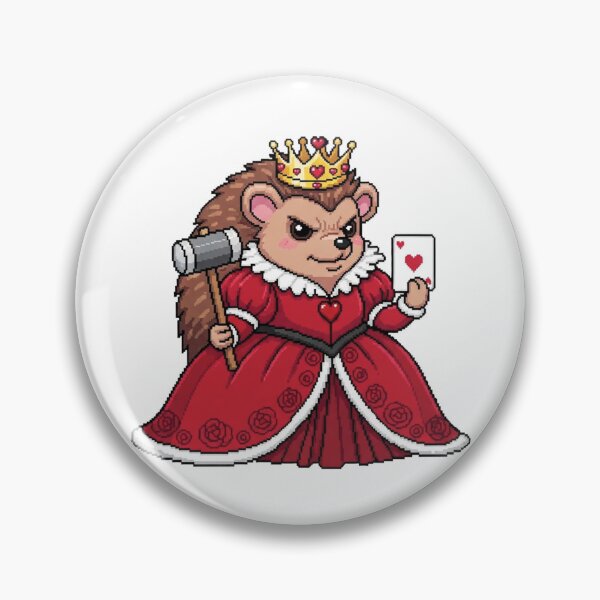 Item preview, Queen of Hearts Hedgehog Pixel Art - Kawaii Regal Cottagecore Animal with Croquet Mallet - Fierce Wonderland Sticker designed and sold by Pixel Girl Aesthetic Studio.