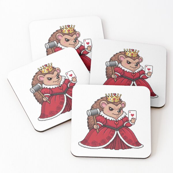 Item preview, Queen of Hearts Hedgehog Pixel Art - Kawaii Regal Cottagecore Animal with Croquet Mallet - Fierce Wonderland Sticker designed and sold by Pixel Girl Aesthetic Studio.