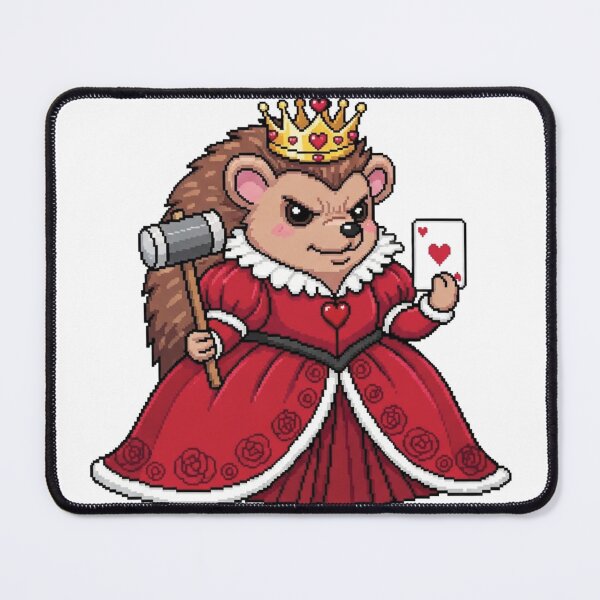 Item preview, Queen of Hearts Hedgehog Pixel Art - Kawaii Regal Cottagecore Animal with Croquet Mallet - Fierce Wonderland Sticker designed and sold by Pixel Girl Aesthetic Studio.