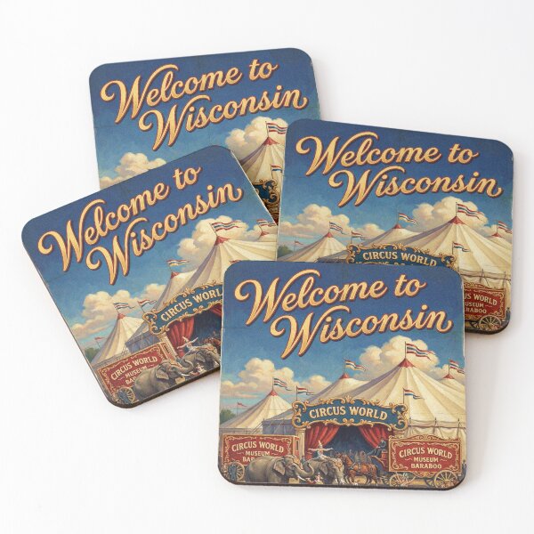Item preview, Vintage Wisconsin Circus World Baraboo Travel Poster Big Top Art designed and sold by Cozy-Old-Pub.
