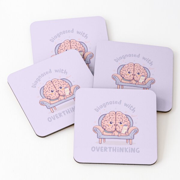 Item preview, Diagnosed With Overthinking – Cute Anxiety Brain designed and sold by mikasa.art.