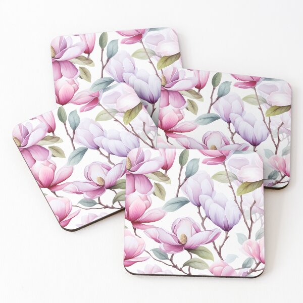 Item preview, Soft Pink Magnolia Seamless Pattern on White Background designed and sold by CharlieDesings.
