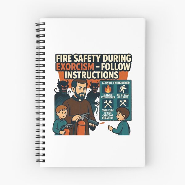 Item preview, Fire Safety (During Exorcism!) designed and sold by Rare Plus Apparel!.