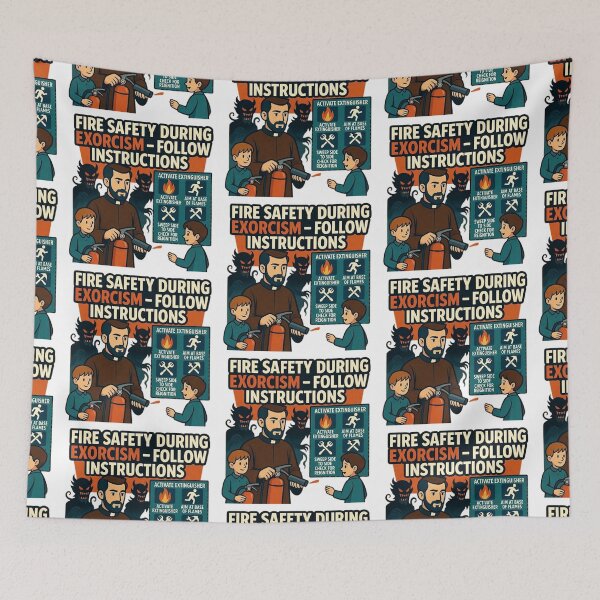 Item preview, Fire Safety (During Exorcism!) designed and sold by Rare Plus Apparel!.