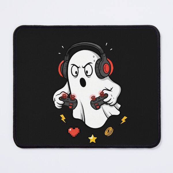Item preview, Gaming Ghost Funny Gamer Cartoon Halloween Video Game Illustration designed and sold by hn79.