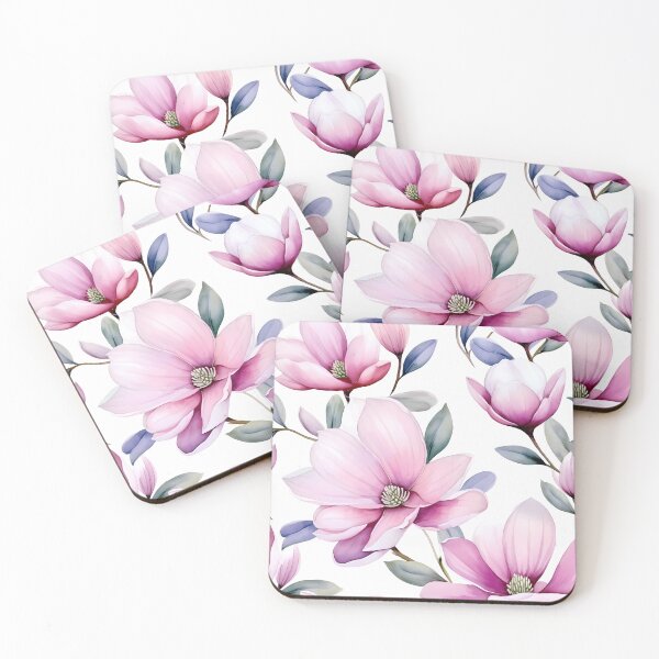 Item preview, Soft Pink Magnolia Seamless Pattern on White Background designed and sold by CharlieDesings.