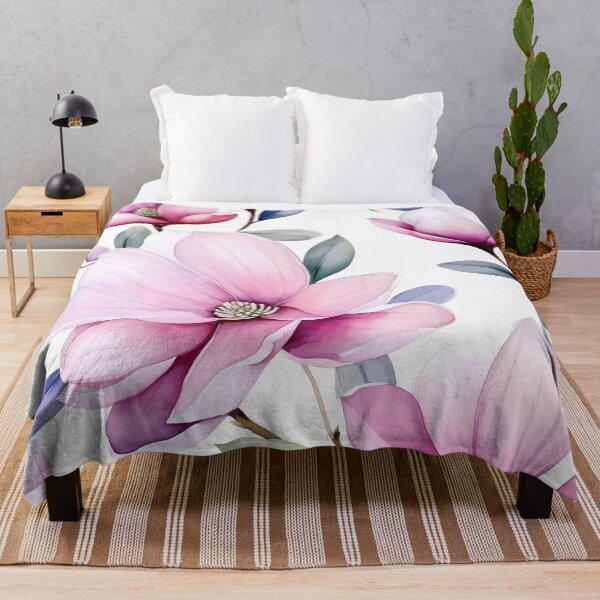 Item preview, Soft Pink Magnolia Seamless Pattern on White Background designed and sold by CharlieDesings.