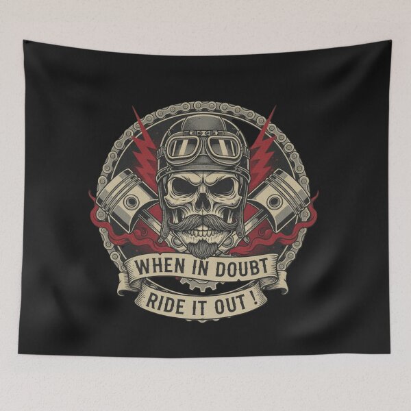 Item preview, Cool Skull – When In Doubt, Ride It Out Biker Moto Quote designed and sold by Ditstyle.