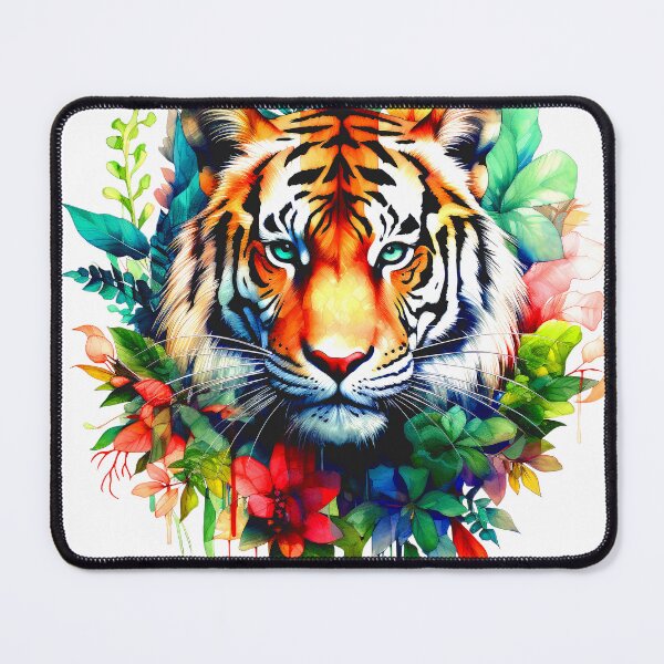 Item preview, Fantasy Tiger Wildlife Stylized Design With Colorful Leaves designed and sold by DEC02.