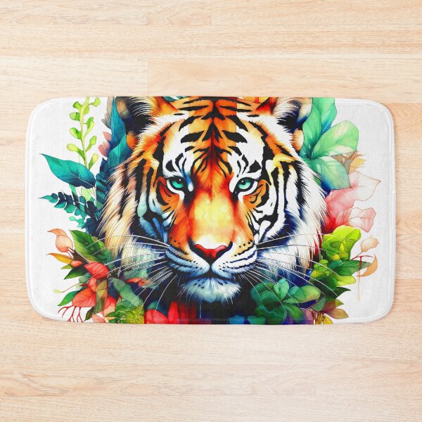 Item preview, Fantasy Tiger Wildlife Stylized Design With Colorful Leaves designed and sold by DEC02.