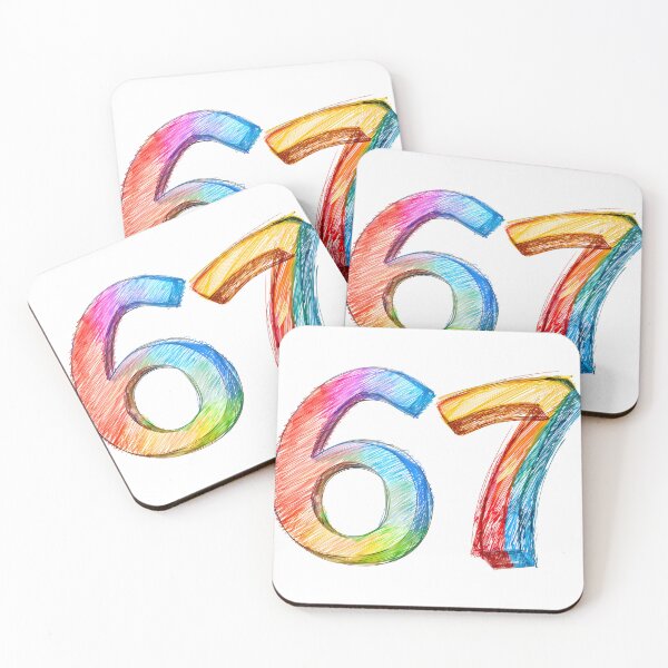 Item preview, 67 Colorful Hand Drawn Number Illustration designed and sold by DesignArtist.ia.