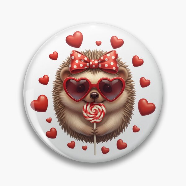 Artikelvorschau, Valentinstags-Igelillustration mit Lutscher entworfen und verkauft von adiencarteras.