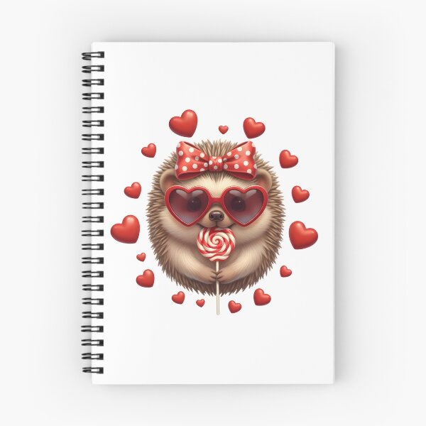 Artikelvorschau, Valentinstags-Igelillustration mit Lutscher entworfen und verkauft von adiencarteras.