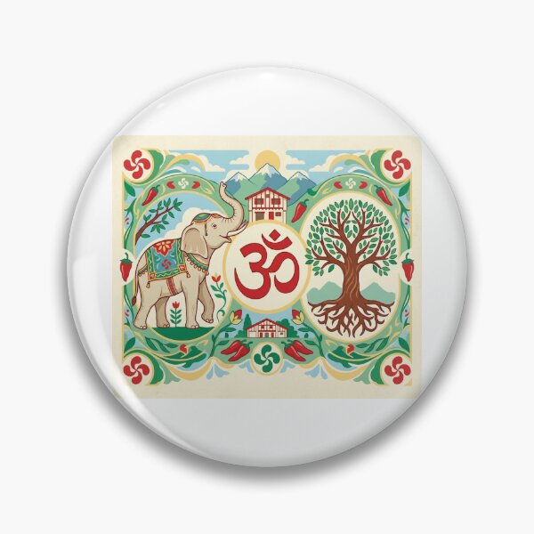 Item preview, Sacred Elephant of the Basque Country – Om & Tree of Life in Harmony designed and sold by Gino64.
