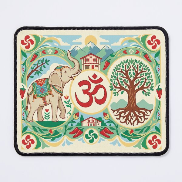 Item preview, Sacred Elephant of the Basque Country – Om & Tree of Life in Harmony designed and sold by Gino64.