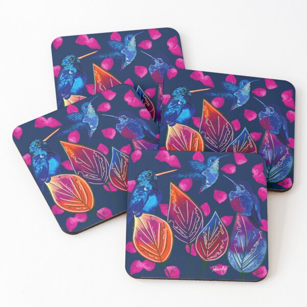 Item preview, Three Hummingbirds Illustration-Dark Blue designed and sold by deblevart.