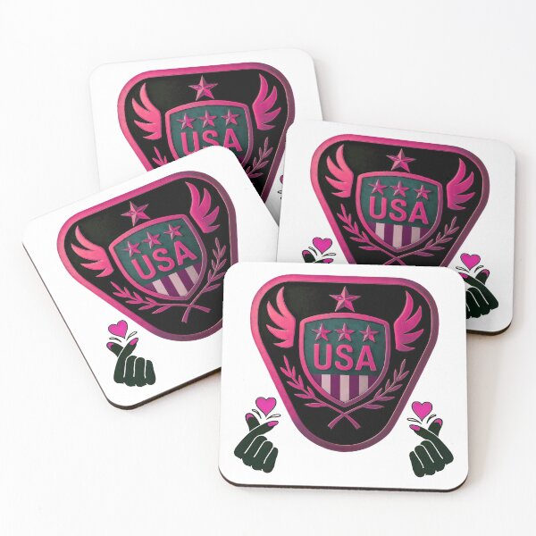 Item preview,  Pink USA Emblem with Heart Gesture Accents designed and sold by blacK1982White.