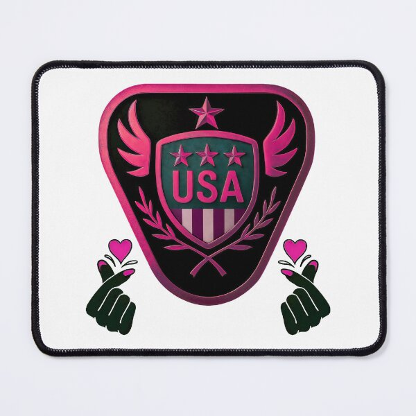 Item preview, Pink USA Emblem with Heart Gesture Accents designed and sold by blacK1982White.