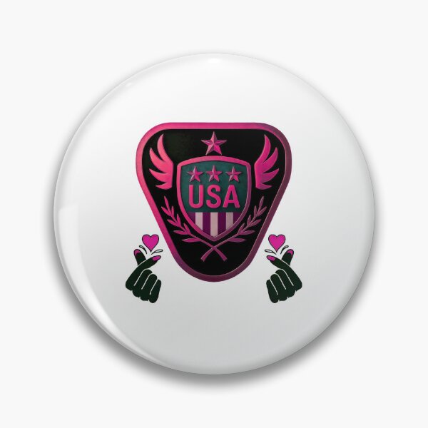 Item preview,  Pink USA Emblem with Heart Gesture Accents designed and sold by blacK1982White.