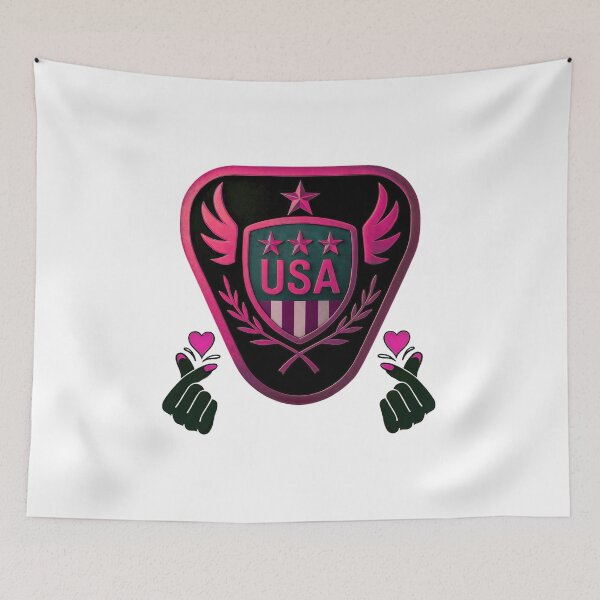 Item preview,  Pink USA Emblem with Heart Gesture Accents designed and sold by blacK1982White.