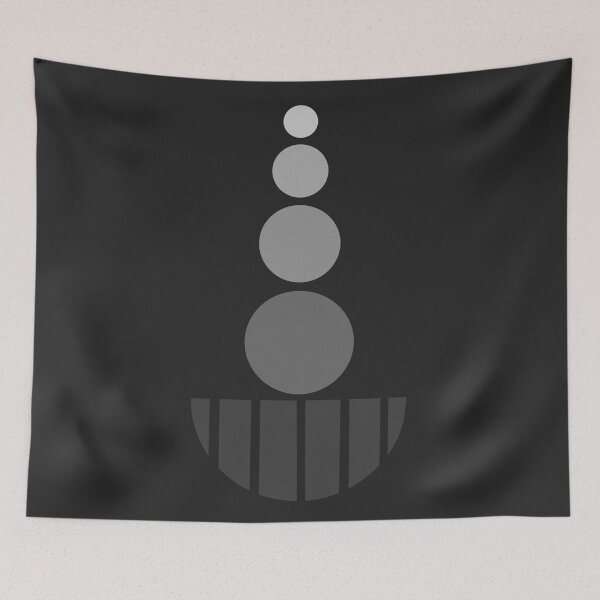 Item preview, Monochrome Abstract Geometric Circles Balanced Over Half Shape designed and sold by NiceDigital.