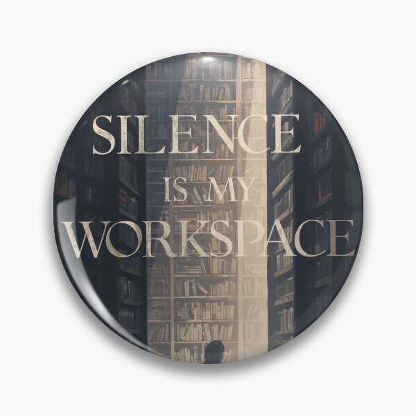 Item preview, Silence Is My Workspace – Quiet Focus Illustration designed and sold by Katzpy.