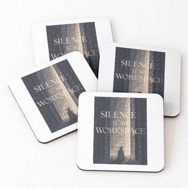 Item preview, Silence Is My Workspace – Quiet Focus Illustration designed and sold by Katzpy.