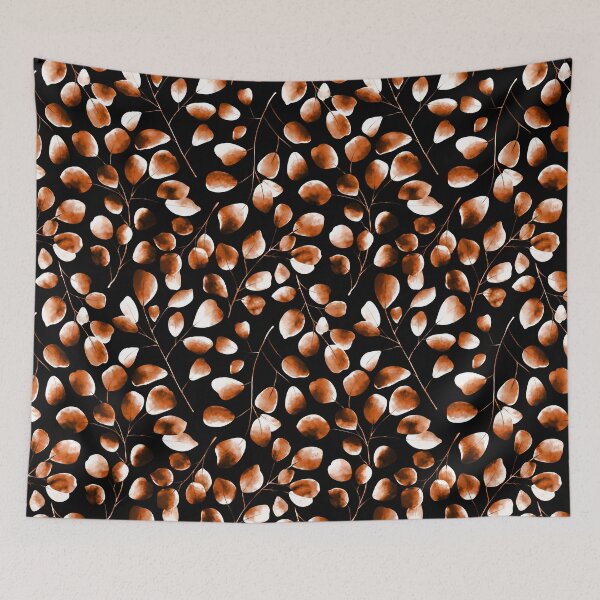 Item preview, Dancing Eucalyptus Leaves - Rust Orange Brown designed and sold by thecolorbirdie.