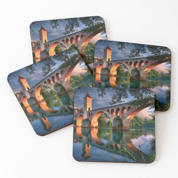 Item preview, Stunning Reflection of an Old Stone Bridge at Dusk designed and sold by Artessie.
