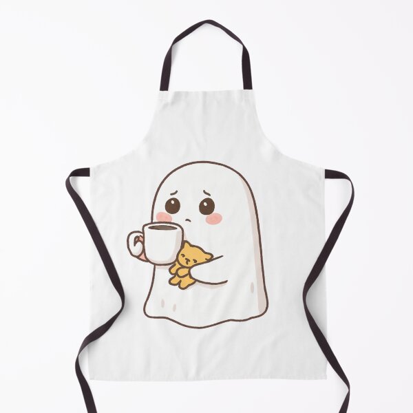 Item preview, Cozy Ghost Drinking Coffee With Cat designed and sold by Katzpy.