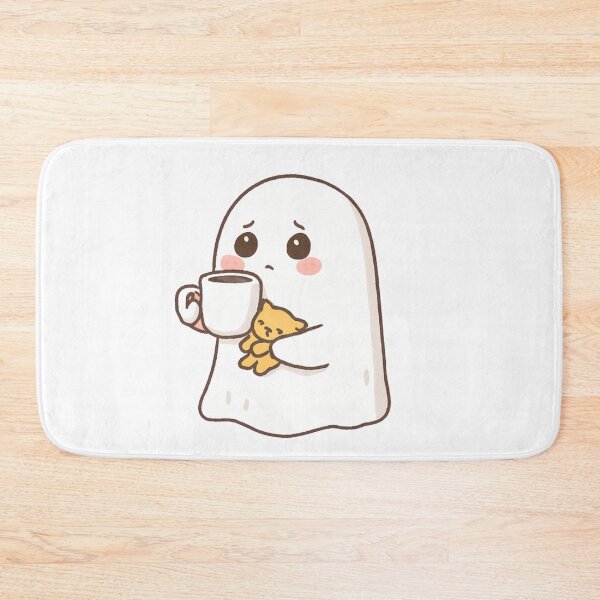 Item preview, Cozy Ghost Drinking Coffee With Cat designed and sold by Katzpy.