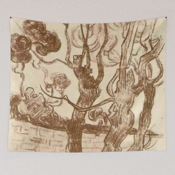 Item preview, Vincent Van Gogh - Treetop Seen Against The Wall Of The Asylum designed and sold by st1art.