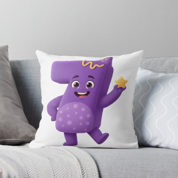 Item preview, Adorable Fuzzy Purple Number 7 | "Lucky Star" Kids Mascot Graphic designed and sold by ToonyTeez.