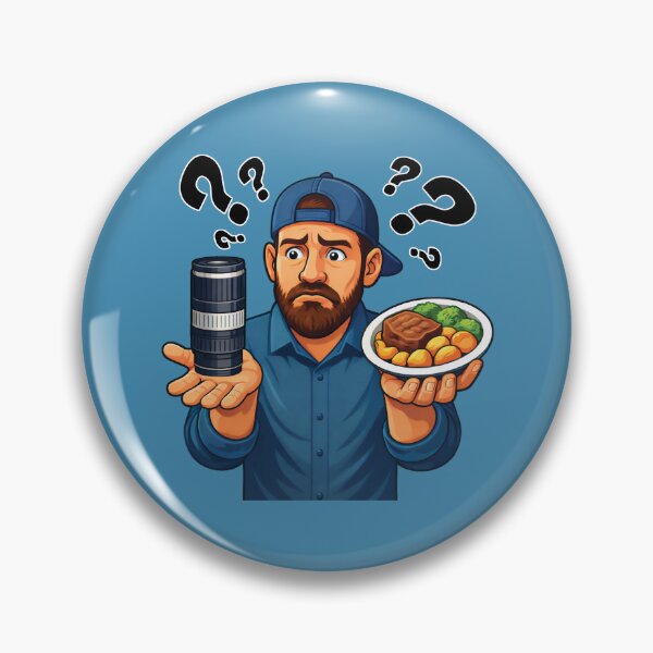 Item preview, Photographer 67 Dilemma Illustration – Lens Or Food Humor Art designed and sold by NaturEdeN.