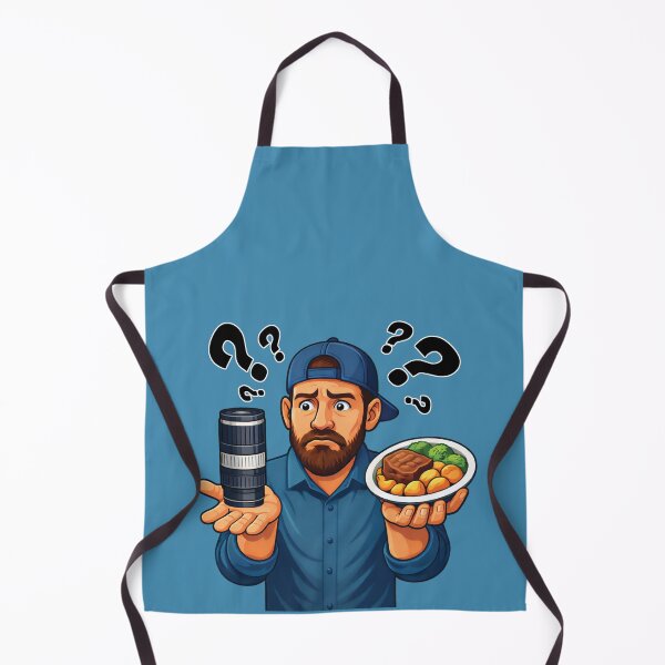 Item preview, Photographer 67 Dilemma Illustration – Lens Or Food Humor Art designed and sold by NaturEdeN.