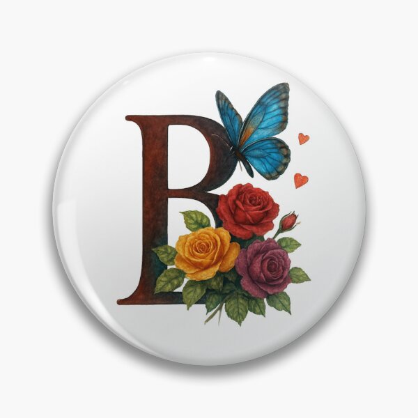 Item preview, Alphabet B with flowers and butterflies  designed and sold by Shandiz Design.