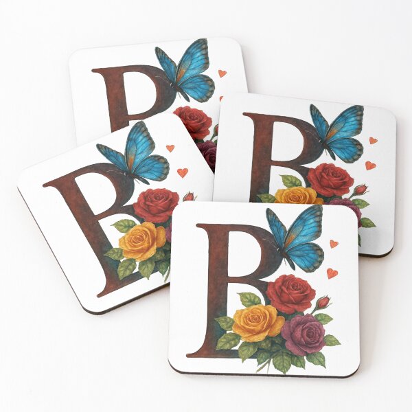 Item preview, Alphabet B with flowers and butterflies  designed and sold by Shandiz Design.