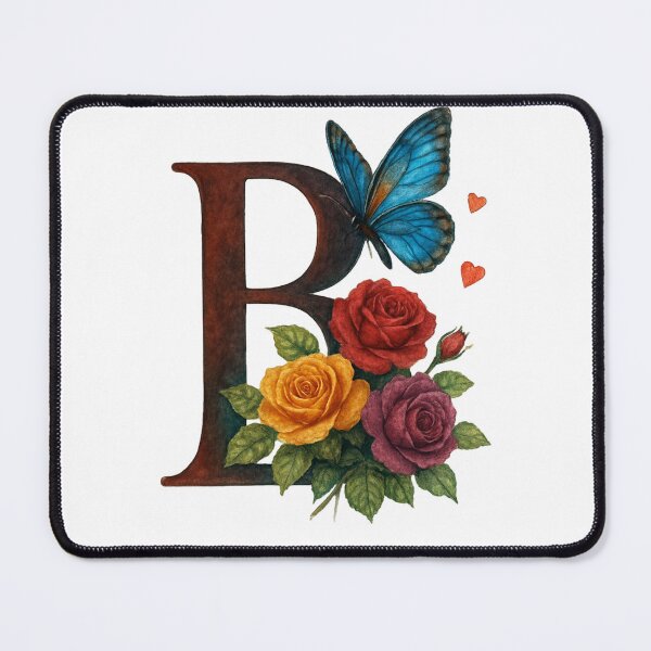 Item preview, Alphabet B with flowers and butterflies designed and sold by Shandiz Design.