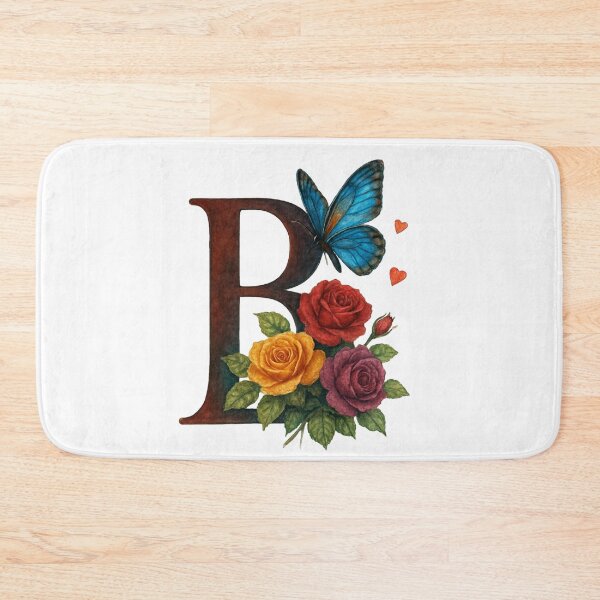 Item preview, Alphabet B with flowers and butterflies  designed and sold by Shandiz Design.