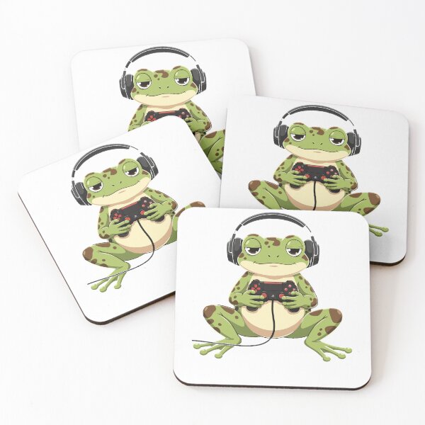 Item preview, Gamer Frog  Cute Toad with Headset Video Game Frog  designed and sold by Oualid Art.