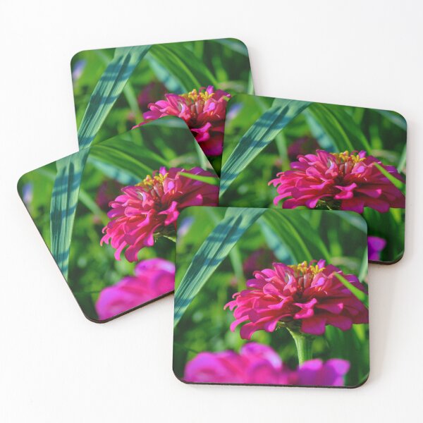 Item preview, Pink Zinnia in Green Garden – Vibrant Floral Nature Photography designed and sold by BlueRidgeBazaar.