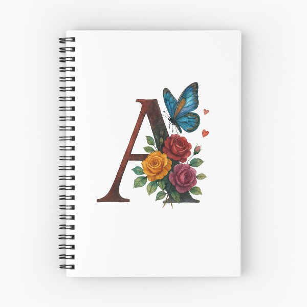 Item preview, Alphabet A with flowers and butterflies designed and sold by Shandiz Design.