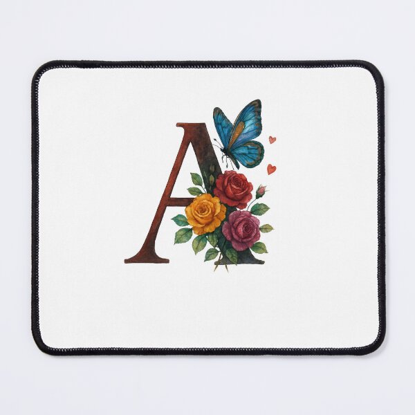 Item preview, Alphabet A with flowers and butterflies designed and sold by Shandiz Design.