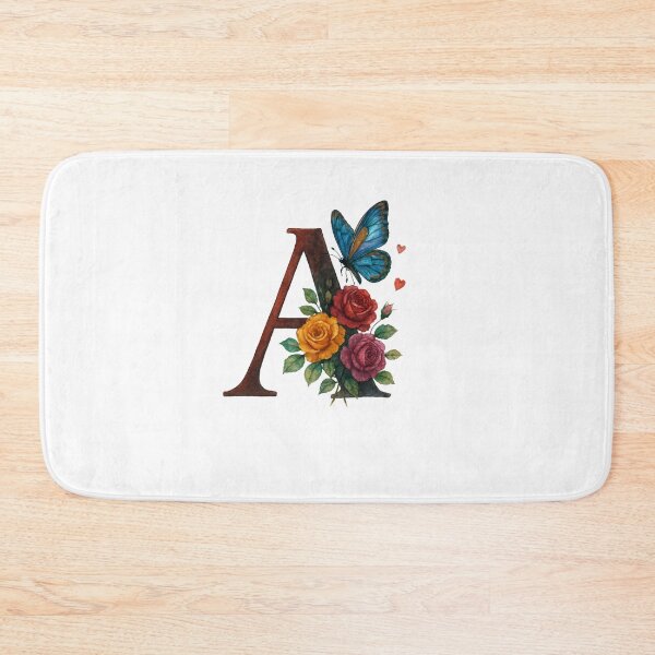 Item preview, Alphabet A with flowers and butterflies  designed and sold by Shandiz Design.
