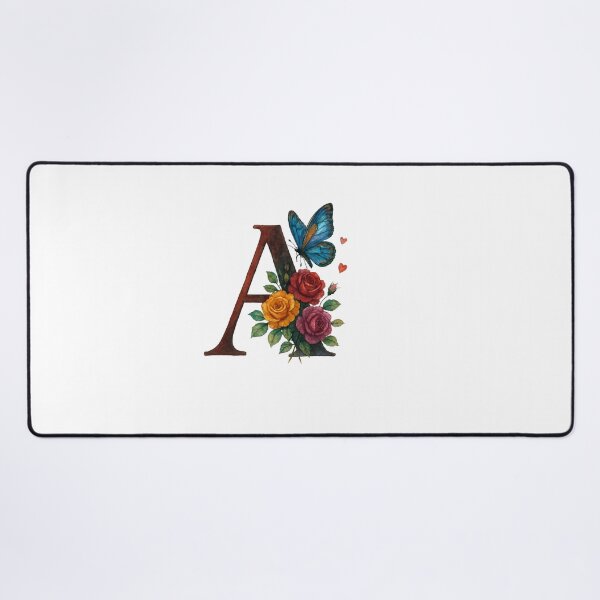 Item preview, Alphabet A with flowers and butterflies designed and sold by Shandiz Design.